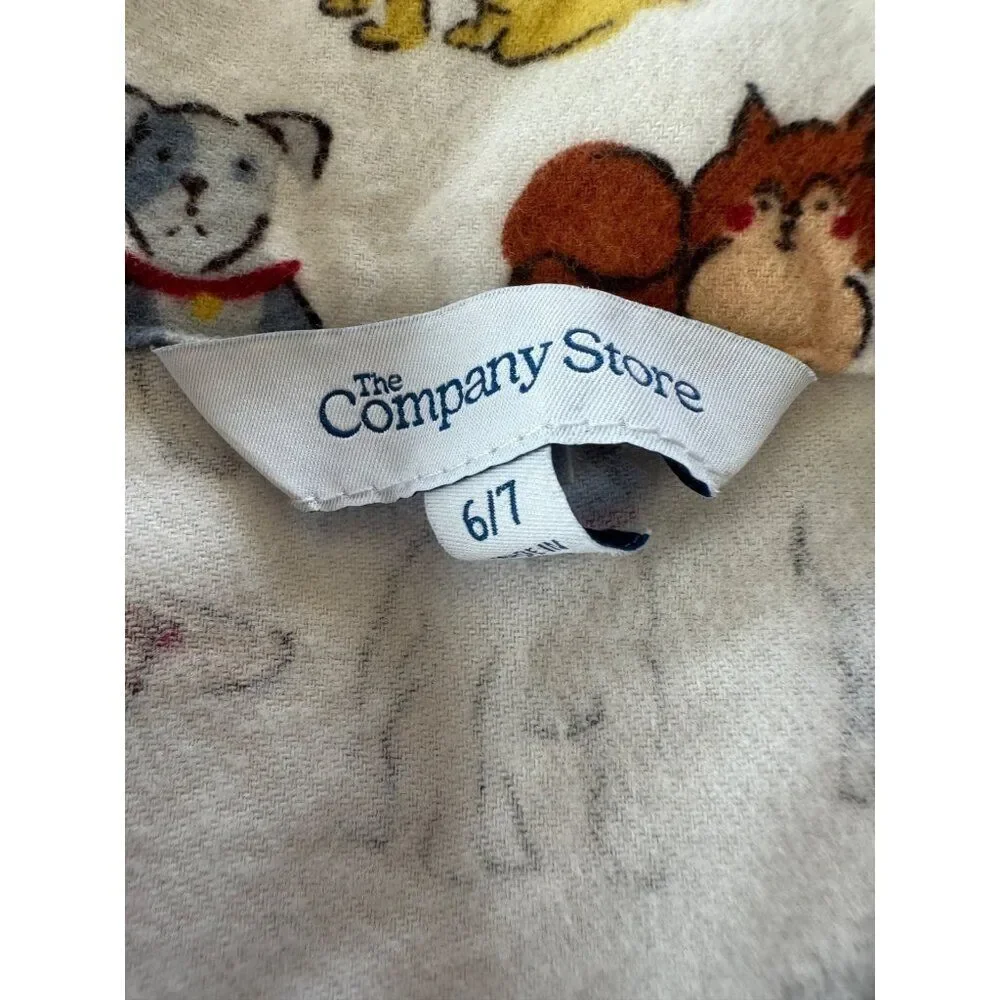 The Company Store Girls 6/7 Fleece Dog Pajama Shirt Gown